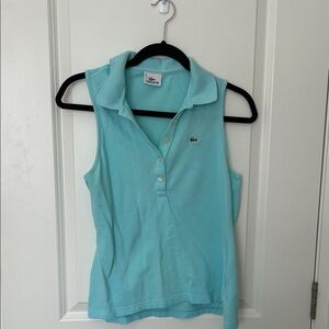 Lacoste Sleeveless Polo Tank in Aqua Blue
